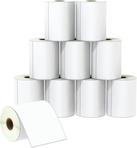 BETCKEY - 4" x 6.5" (102 mm x 165 mm) Large Shipping Labels & Multipurpose Compatible with Zebra & Rollo Label Printer,Premium Adhesive & Perforated [10 Rolls, 2500 Labels] in Saudi Arabia