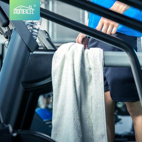 HOMEXCEL White Gym Towels 6 Pack, Highly Absorbent Microfiber Sweat Towel, Multipurpose Sport & Workout Towels for Gym, Exercise, Fitness, Camping, Super Soft Spa Towels Hotel Towels, 15 x 25 inches in Saudi Arabia