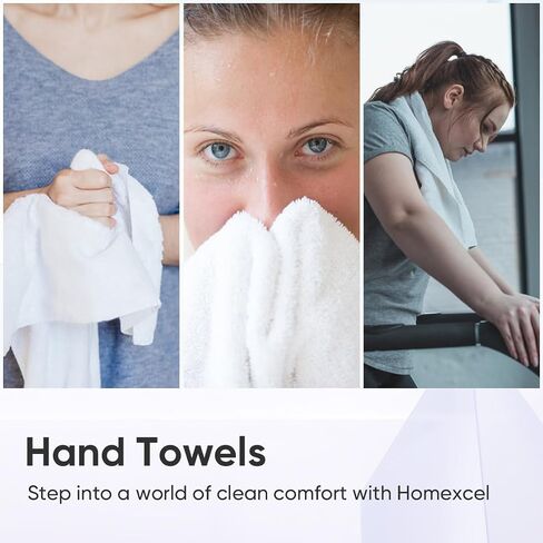 HOMEXCEL White Gym Towels 6 Pack, Highly Absorbent Microfiber Sweat Towel, Multipurpose Sport & Workout Towels for Gym, Exercise, Fitness, Camping, Super Soft Spa Towels Hotel Towels, 15 x 25 inches in Saudi Arabia