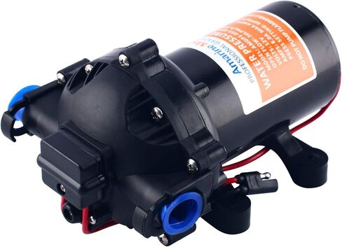 Amarine Made 12v مضخة غشاء ضغط الماء 20 لتر/دقيقة 5.5 جالون في الدقيقة 60 رطل لكل بوصة مربعة - قافلة/مركبة متنقلة/قارب/بحرية in Saudi Arabia