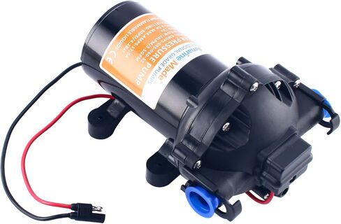 Amarine Made 12v مضخة غشاء ضغط الماء 20 لتر/دقيقة 5.5 جالون في الدقيقة 60 رطل لكل بوصة مربعة - قافلة/مركبة متنقلة/قارب/بحرية in Saudi Arabia