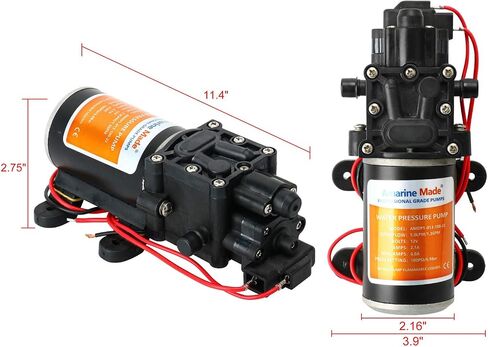 Amarine Made 12 فولت مضخة الحجاب الحاجز لضغط المياه ذاتية التحضير 1.3 GPM 100 PSI للقافلة/RV/القارب/البحرية in Saudi Arabia