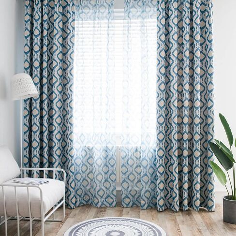 VOGOL Colorful Geometric Printed Blackout Curtains for Bedroom, Thick Soft Thermal Insulated Room Darkening Drapes, Grommet Noise Reducing Kitchen Curtain, 2 Panels, 52 x 84 in Kuwait