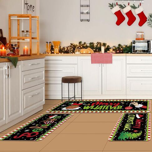 3 Pcs Christmas Nutcracker Kitchen Mat Washable Kitchen Rug Non Slip Doormat Waterproof Kitchen Rugs and Mats Farmhouse Holiday Kitchen Decor for Home Floor Office Bathroom Party Rustic Decor in Saudi Arabia