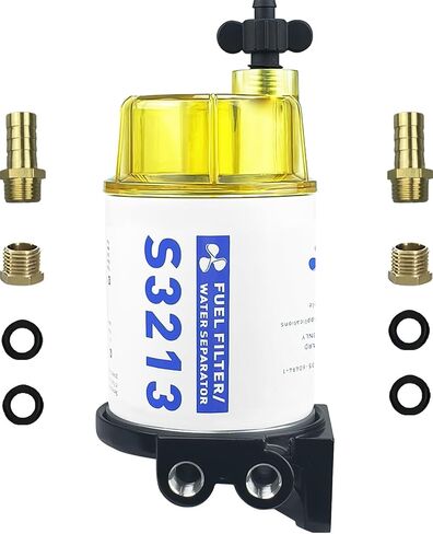 S3213 Fuel Water Separator Filter Assembly, Marine Fuel Filter Compatible with Yamaha Mercury Racor Sierra Suzuki Outboard, Replaces# S3213, 18-17928, 35-809097, 35-60494-1, 18-7932-1 in Saudi Arabia