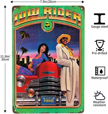 Lowrider Parking Only Metal Signs Vintage Wall Decor for Home Homies Bar Room Man Cave Garage Retro Tin Plaque 12"x8" Inch in Saudi Arabia
