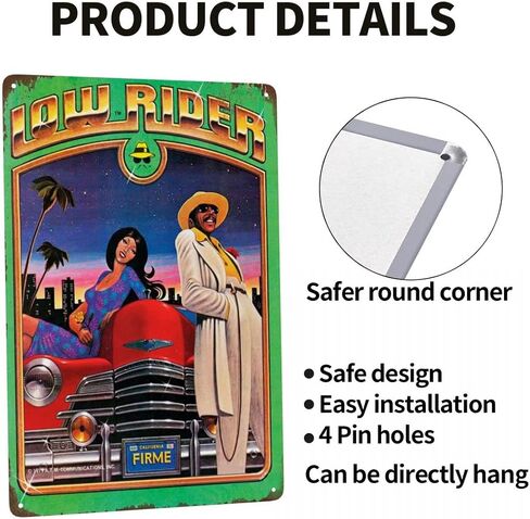 Lowrider Parking Only Metal Signs Vintage Wall Decor for Home Homies Bar Room Man Cave Garage Retro Tin Plaque 12"x8" Inch in Saudi Arabia