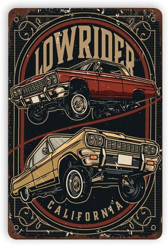 Lowrider Parking Only Metal Signs Vintage Wall Decor for Home Homies Bar Room Man Cave Garage Retro Tin Plaque 12"x8" Inch in Saudi Arabia