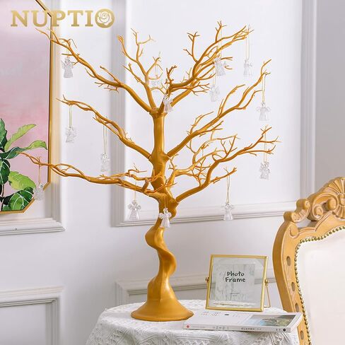 Nuptio شجرة عيد الفصح الاصطناعية السوداء - 22.8in طويل القامة زخرفة عيد الميلاد عرض أشجار مانزانيتا وهمية الزخرفية فروع غصين فو داخلي لطاولة الزفاف المركزية عيد الهالوين ديكور حفلة عيد ميلاد in Kuwait