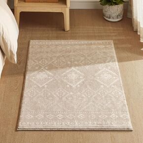 SONGMICS HOME Area Rug, 2x3 ft Rug for Bedroom, Non-Slip Carpet, Home Decor, for Living Room, Machine Washable, Boho Style, Cappuccino Beige UTAR024K01V1