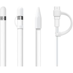 [4-Piece] FRTMA Compatible with Apple Pencil Cap/Apple Pencil Tip Cover/Cable Adapter Tether/Apple Pencil Cap Holder for iPad Pro Pencil, Ice Sea Blue