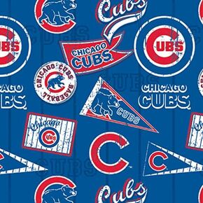 Cotton Chicago Cubs MLB Baseball Sports Cotton Fabric Print by The Yard D158.10