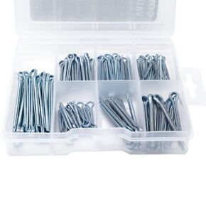 T.K. Excellent Cotter Pin Assortment,Zinc Plated Premium Quality Cotter Pins Kit,Holds Pins 106Pcs