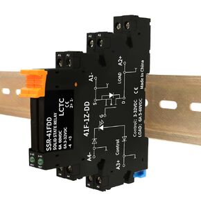 (2pcs) Solid State Relay DD 5V 12V 1.5A,Signal Relay for PLC,No Contact DC to DC;Input:3-32VDC;Output:5-60VDC;Din Rail