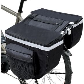Bike Panniers 25L, Saddle Bags for Bicycle Waterproof Bicycle Saddle Bags Bicycle Commuting Pannier Mountain Road Bike Rack Rear Seat Tail Carrier Trunk Double Pannier Bag