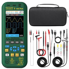 BSIDE Dual Channel Oscilloscope Multimeter, 50MHz Bandwidth 3.98" Full-Viewing TFT LCD DDS Generator, Measure Flexible AC Current Clamp Temp Capacitance Diode Voltage with 5000mAh Rechargeable Battery