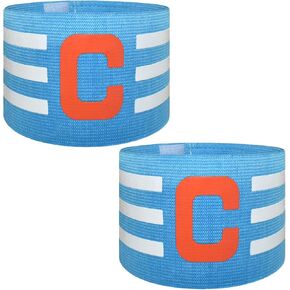 Soccer Captain Armband, Ynaize 2Pcs Nylon Elastic Adjustable Football Basketball Player Bands for Youth and Adult