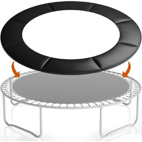 غطاء زنبركي للترامبولين، استبدال وسادة الترامبولين بطول 12 قدم من Gonoce، بدون فتحات للأعمدة، ملحقات الترامبولين المقاومة للماء والتمزق باللون الأسود in Kuwait