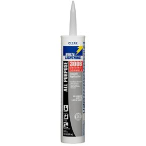 White Lightning 425-WL30067 3006 Siliconized Acrylic Latex All Purpose Caulk, 10 oz Cartridge, Clear