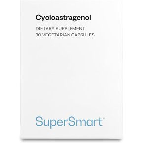 Supersmart - Cycloastragenol Maximum Strength 25mg per Day (98% Purity) - DNA & Telomeres Supplement - High Potency Astragalus Membranaceus | Non-GMO & Gluten Free - 60 Vegetarian Capsules