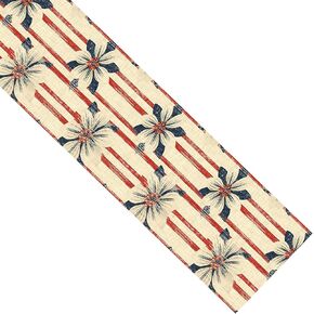 Patriotic American-Flag-Pattern Table-Runners for Home-Dinner-Party-Decor Stripe-Star-Flower 4th of July Kitchen-Dining-Runners 13x72