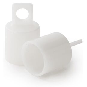 Pinehurst Crafts Decorative Plastic End Caps for 3/4" Dowel Rods, Great for Display Banners, Retail Signs, Wall Hangings & More, White, Pack of 8