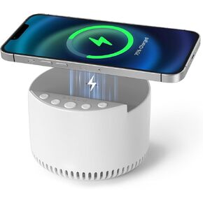 YIERSHIH Classic Bluetooth Speaker, Wireless Charging. The Original White Noise Sound Machine, Sleep Therapy for Adults & Baby, Noise Cancelling for Office Privacy & Meditation(White)