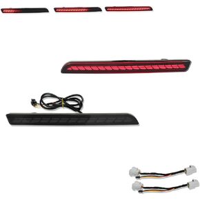 Red LED Rear Bumper Reflector Light Brake Sequential Turn Signal Tail Fog Lamp Compatible with 2021 2022 2023 Toyota Sienna