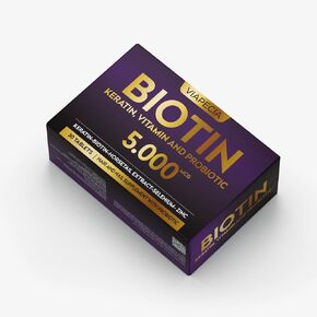 Biotin 5000Mcg - High Potency Biotin Supplement for Hair Growth - Hair Skin Nails Vitamins for Women - Supports Keratin Production and Tissue Regeneration - Vitamins and Supplements - 30 Capsules