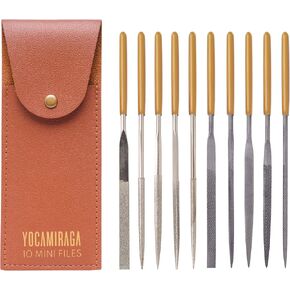 Needle File Set, 5 pcs Diamond Files and 5 pcs Small Files, Mini File Set with Synthetic Leather Case.…