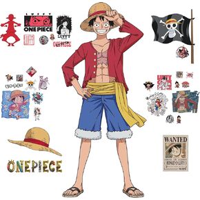 RoomMates RMK5438SCS One Piece Straw Hat Crew Wall Decal, Brown in Kuwait