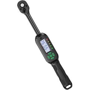 Digital Torque Wrench 5-99.5 ft-lbs./6.8-135Nm, 3/8 Inch Mini Torque Wrench Digital, ±2% Torque Accuracy, Electronic Torque Wrench with Preset Value, Buzzer and LED Notification