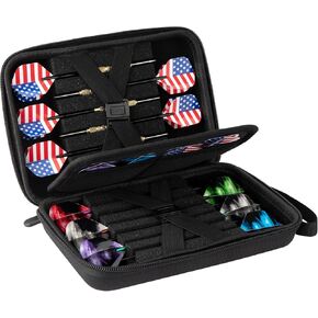 Iesooy Dart Case for 12 Darts, Dart Carrying Storage Holder case for Dart Tips/Shafts/Flights（Black）