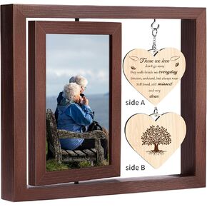 Dog Memorial Gifts for Loss of Dog - Wooden Rotating Picture Frame - Pet Sympathy Gift Memorial Gifts Bereavement Gift, Dog Passing Away Rememberance