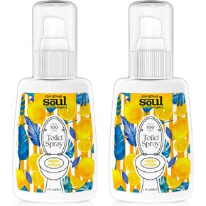 Toilet Spray 2Oz, Lavender Scent, Bathroom Deodorizer, Made with Plant Essential Oils, Travel Size Air Freshener, 2 Pack