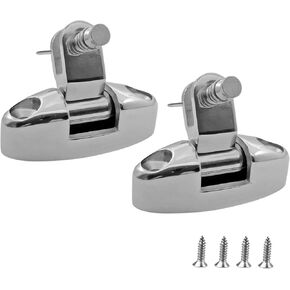 2PCS of Marine Grade Bimini Top Stainless Steel 316 Swivel Deck Hinge with Removable Pin and Rubber Pad Deck Mount