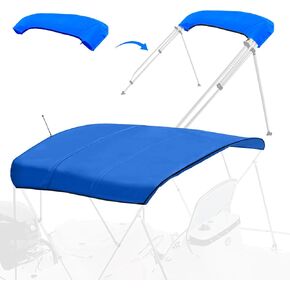 4 Bow Bimini Top Replacement Canvas with Light Hole & Storage Boot,Pontoon Bimini Top Replacement Canvas,900D Heavy Duty Waterproof Bimini Top Canvas Only Without Frame8'L 97"-103" W Grey