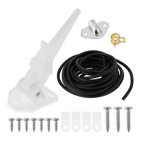 Marine Boat Universal Speedometer Pitot Tube Kit, Portable Mini Automatic Kick-up Pilot Tube Assembly Up to 80 MPH with 20 Ft Premium PVC Tubing, White