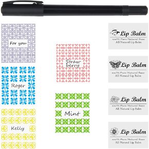Kare & Kind Value Pack of 400 Labels - 8 Different Designs - for Lip Balm Containers, Nasal Inhaler Tubes, etc. - Self Adhesive, Easy Peel