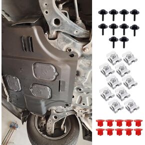 10Sets T30 Engine Splash Shield Guard Undertray Cover Screws Bolt Nut Clip Kit, Bumper Clips Extruded U-Nuts Kit Replacement for Ford Focus Fusion Escape Explorer C-Max Transit Connect Lincoln MKC