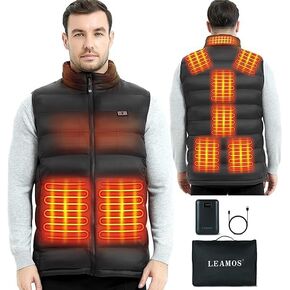 Heated Vest for Men Women with Battery Pack,Electric Heating Vest 9 Heating zones,Winter Outdoor Warm Puffer Vest