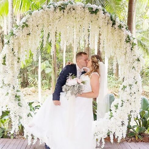 CCINEE 12 Pack Wisteria Flower Vines Garland 3.75 Feet Fake Hanging Flower Artificial Wisteria Vines Rattan Silk Wisteria Vine for Wedding Party Garden Greenery Home Wall Decoration（Purple） in Saudi Arabia