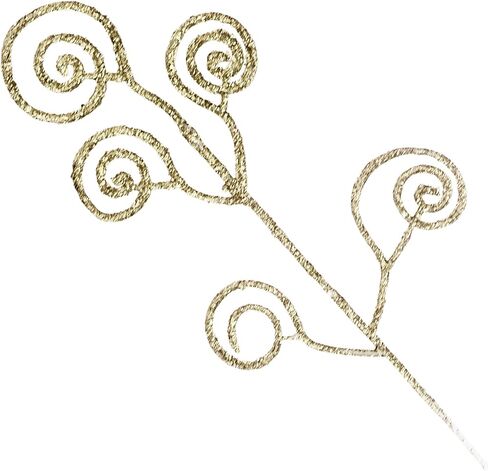 24 Pieces Glitter Christmas Picks Ornaments 10 Inches Decorative Sticks Candy Picks Curly Sprays Twigs for Christmas Tree Branches Vase Fillers Crafts Wreath Garland Party Wedding Holiday (24, White) in Saudi Arabia