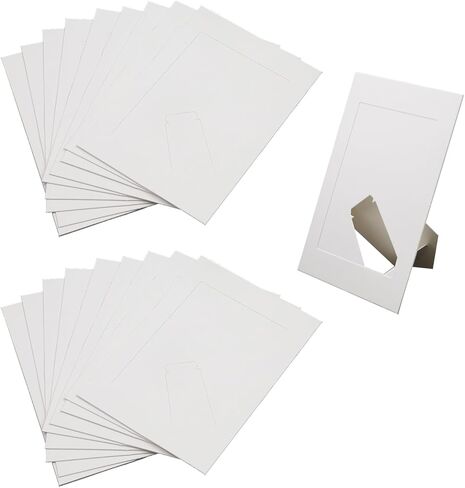 HEVSTIL 20Pcs Paper Photo Frames 4"x6" Kraft Cardboard Picture, Multipurpose DIY Kraft Paper Cardboard Photo Frame DIY Clip Photo Display Holders for Home, Office, Wedding, and Party Decor,White in Saudi Arabia