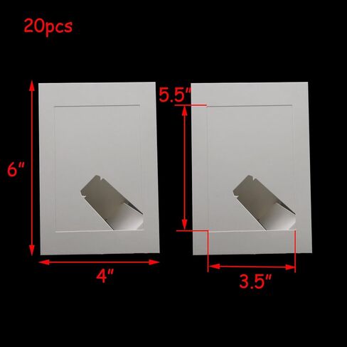 HEVSTIL 20Pcs Paper Photo Frames 4"x6" Kraft Cardboard Picture, Multipurpose DIY Kraft Paper Cardboard Photo Frame DIY Clip Photo Display Holders for Home, Office, Wedding, and Party Decor,White in Saudi Arabia