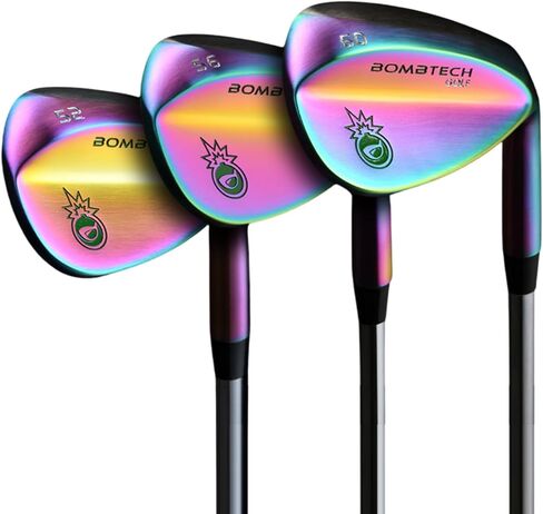 BombTech - Premium Golf Wedge Set - 52, 56, 60 Degrees Golf Wedges - Max Groove for Increased Spin - Black Wedges… in Kuwait