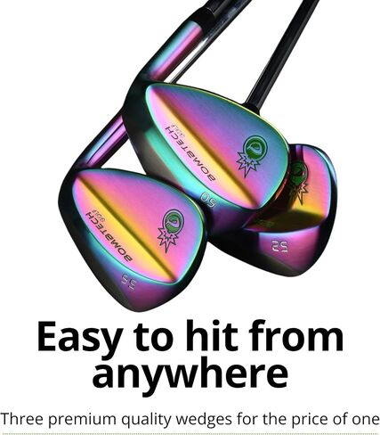 BombTech - Premium Golf Wedge Set - 52, 56, 60 Degrees Golf Wedges - Max Groove for Increased Spin - Black Wedges… in Kuwait