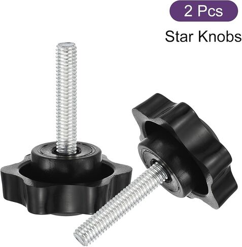 uxcell قطعتان من مقابض النجوم، M6x30mm مقابض براغي بلاستيكية على شكل سداسي الشكل، مقبض لولبي على شكل نجمة لشد اليد لاستبدال قاعدة المظلة الآلية in Saudi Arabia