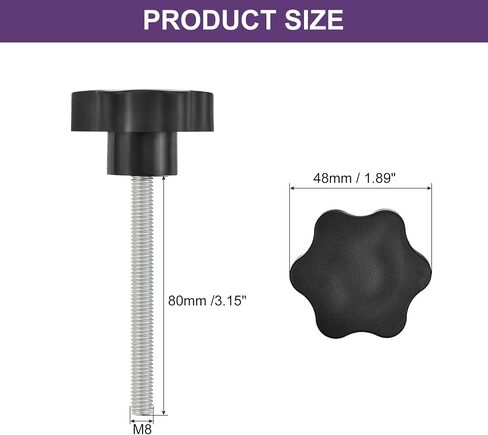 uxcell قطعتان من مقابض النجوم، M6x30mm مقابض براغي بلاستيكية على شكل سداسي الشكل، مقبض لولبي على شكل نجمة لشد اليد لاستبدال قاعدة المظلة الآلية in Saudi Arabia