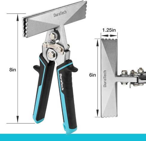 DURATECH 3 Inch Sheet Metal Bender, Hand Seamers Sheet Metal Tools with Ergonomic TPR Handle, Straight Jaw Metal Bending Pliers for Bending, Seaming and Flattening Metal in Saudi Arabia